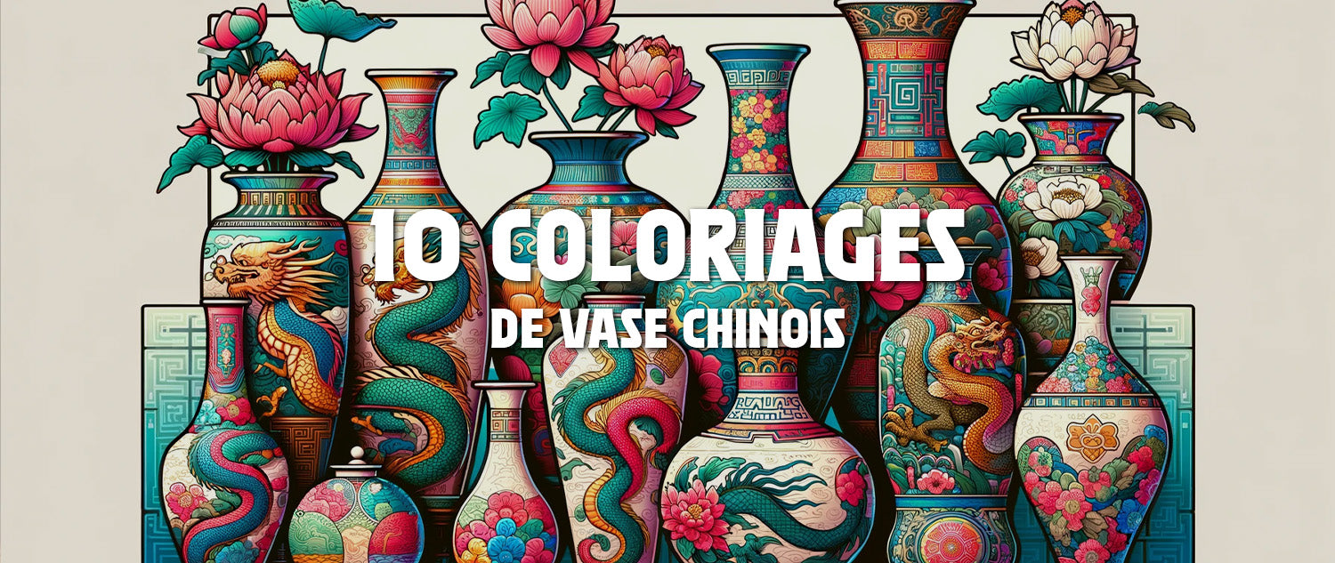 10 Coloriages de Vase Chinois