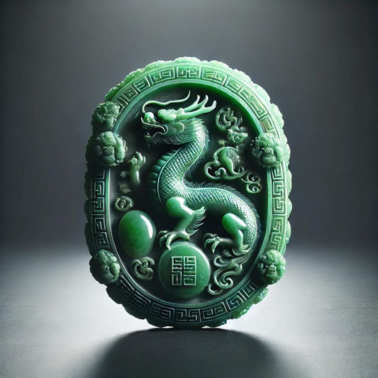 Sculpture chinoise en jade représentant un dragon 