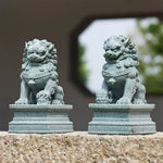 Statue Lion Chinois en Pierre - Vignette | Trésors de Chine